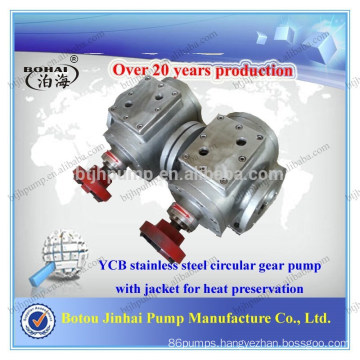 YCB series stainless steel circular gear pump with jacket for heat perservation